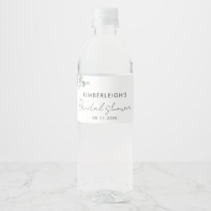 Eucalyptus groene script bruiloft feest waterfles etiket