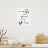 Eucalyptus Groene Thee Bruiloft Welkom Bord Poster (Keuken)