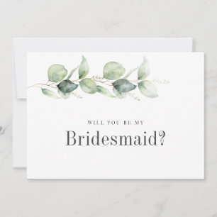 Eucalyptus Groene 'Zult U Mijn Bruidsmeisje Zijn' Kaart