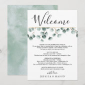 Eucalyptus Groenen Huwelijk Welkom Reisbrief Programma (Voorkant / Achterkant)