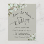 Eucalyptus & Groenery Salie Trouw Save the Date Aankondigingskaart (Voorkant)