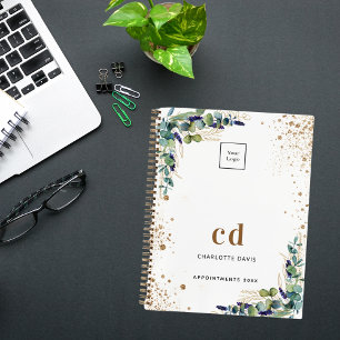 Eucalyptus groenwit zakelijk logo notitieboek