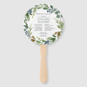 Eucalyptus Grove Trouwprogramma Handwaaier (Achterkant)