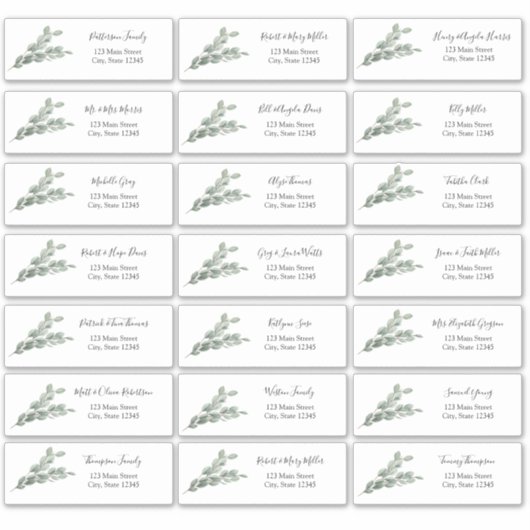 Eucalyptus Guest Address Envelope Sticker (Voorkant)