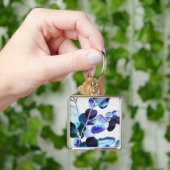 Eucalyptus Gum leest waterverf kunst Sleutelhanger (Hand)