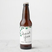 Eucalyptus Hand Drawn Leaf Dank je Bier Etiket (Voorkant)