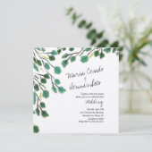 Eucalyptus Hand Drawn Leaf Script Weddenschap Kraf Kaart (Staand voorkant)