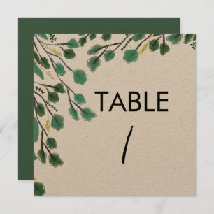 Eucalyptus Hand Drawn Leaf Table Kaart