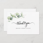 Eucalyptus Hand-Lettered Greenery Wedding Bedankkaart (Voorkant / Achterkant)