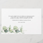 Eucalyptus Hand-Lettered Weddenschap Bedankt Briefpapier (Achterkant)