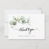Eucalyptus handgeschakelde bruiloft Hartelijk dank Notitiekaartje (Voorkant)