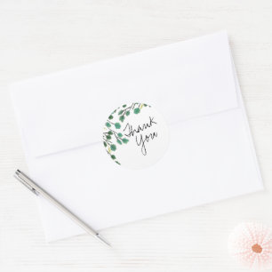 Eucalyptus Handgetekende Blad Bedankt  Ronde Sticker