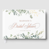 Eucalyptus Handschrift Lettertype Bruidsdouche Gastenboek (Voorkant)