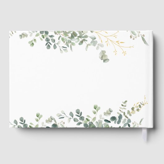 Eucalyptus  Handwriting Script Bruidsdouche Gastenboek (Achterkant)