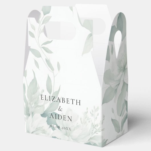 Eucalyptus, helder, bruiloft doos bedankdoosjes (Geopend)