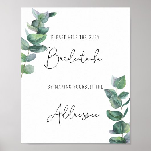 Eucalyptus - Help het drukke Poster van het bruids (Voorkant)