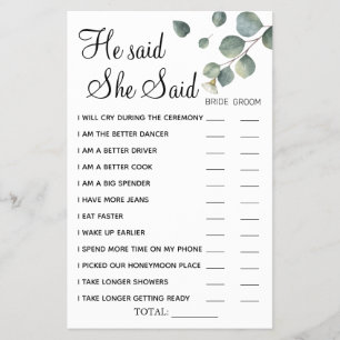 Eucalyptus Hij zei dat ze een douchespelkaart had Flyer