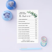 Eucalyptus Hoe goed ken je de Bride Game-kaart? Flyer (Enkel)