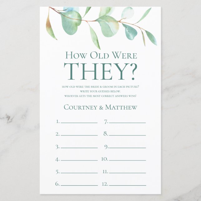 Eucalyptus hoe oud waren ze Vrijgezellenfeest (Voorkant)