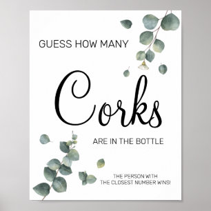 Eucalyptus Hoeveel corks vrijgezellenfeest game si Poster