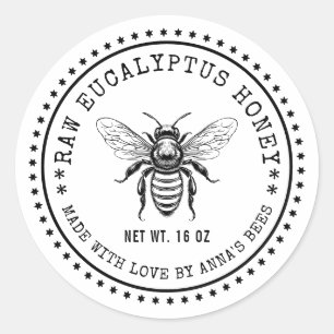 Eucalyptus honing label met aangepaste kleur bij