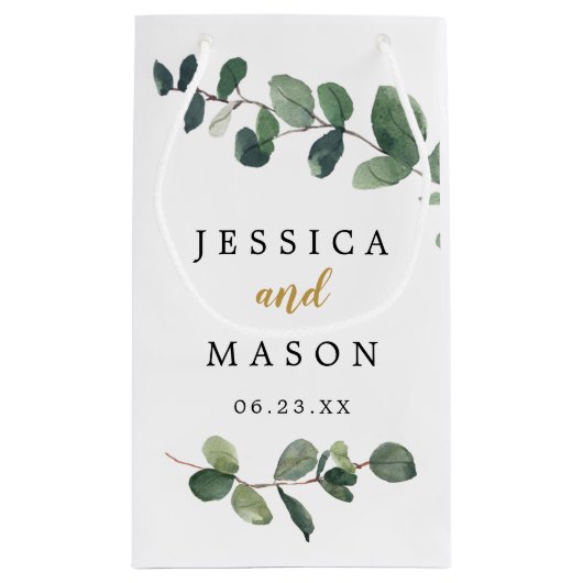 Eucalyptus Hotel Wedding Gift Bag Klein Cadeauzakje (Achterkant)