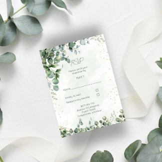 Eucalyptus Huwelijks RSVP Kaart 1001 Notitiekaartje