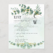 Eucalyptus Huwelijks RSVP Qr Code Moderne Groene T (Voorkant)