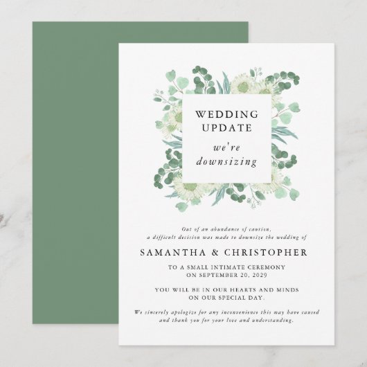 Eucalyptus Huwelijksfeest Afslanken Update Aankondiging (Voorkant / Achterkant)