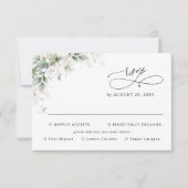 Eucalyptus Huwelijkskaart met RSVP voor maaltijdke Kaartje (Voorkant)