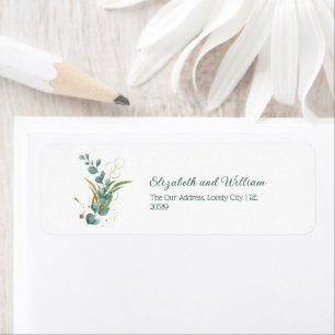 Eucalyptus Illustratie Bruiloft Retouradres Etiket