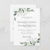 Eucalyptus in één bruiloft kaart (Voorkant / Achterkant)