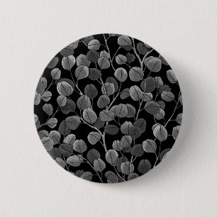 Eucalyptus in grijs ronde button 5,7 cm