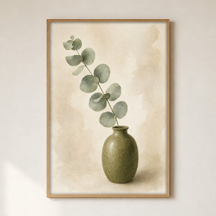 Eucalyptus in Vaas Aquarel Cottagecore Poster