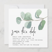 Eucalyptus Informeel Script De datum opslaan Notitiekaartje (Voorkant)