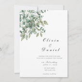 Eucalyptus intemporel Faire-part de mariage de ver (Devant)