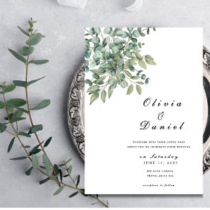 Eucalyptus intemporel Faire-part de mariage de ver