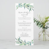 Eucalyptus jardin Mariage Carte Menu (Debout devant)
