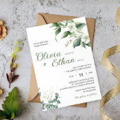 Eucalyptus Jasmine Botanical Wedding Invitation