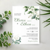 Eucalyptus Jasmine Botanical Wedding Invitation