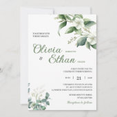 Eucalyptus Jasmine Botanical Wedding Invitation (Devant)