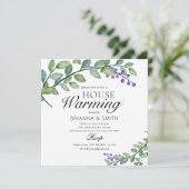Eucalyptus kalligrafie Housewarming Kaart (Staand voorkant)
