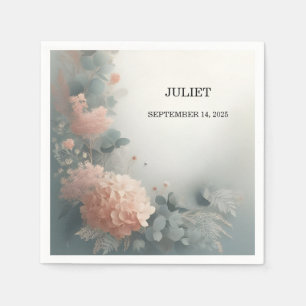 Eucalyptus Kant Tule Stof Blauw Bruidsdouche Servet