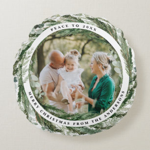 Eucalyptus Kerstmis Rond Kussen