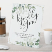 Eucalyptus Kindly Sign Weduwboek Reclamebord Met Voetstuk (Insitu)