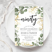 Eucalyptus Krans 90ste Verjaardagsfeestje Kaart