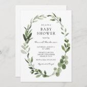 Eucalyptus krans Baby shower Kaart (Voorkant / Achterkant)