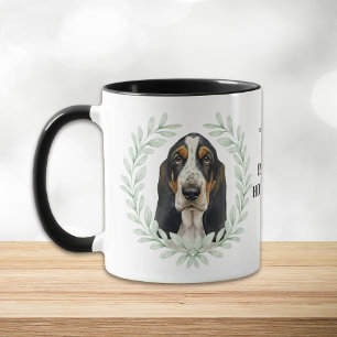 Eucalyptus Krans Basset Hound Hond Monogram Mok