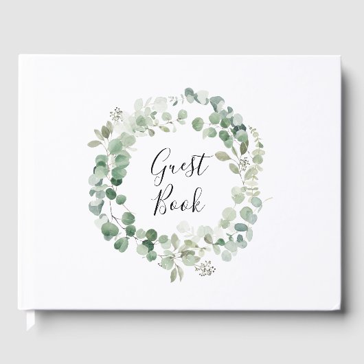 Eucalyptus krans botanische bruiloft gastenboek (Voorkant)