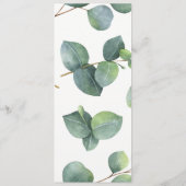 Eucalyptus krans bruiloft menu Kaart (Achterkant)